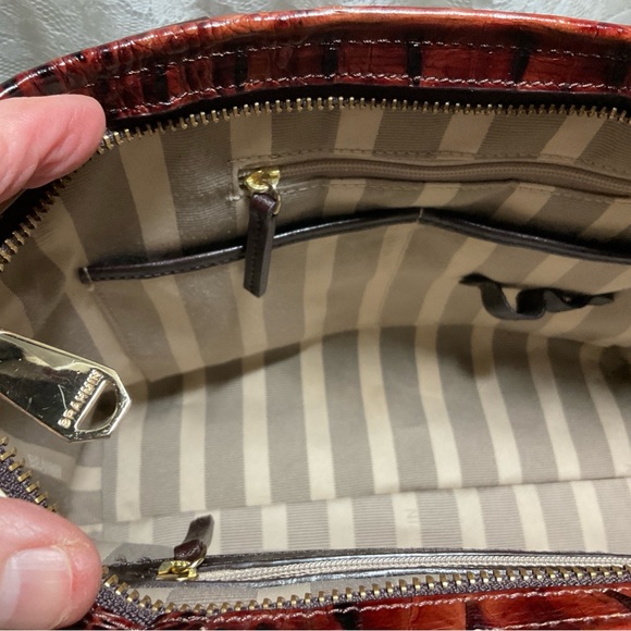 *FIRM* EXCELLENT BRAHMIN MINI ARNO PECAN ivory & ?  CROSSBODY / HANDBAG - Picture 10 of 11